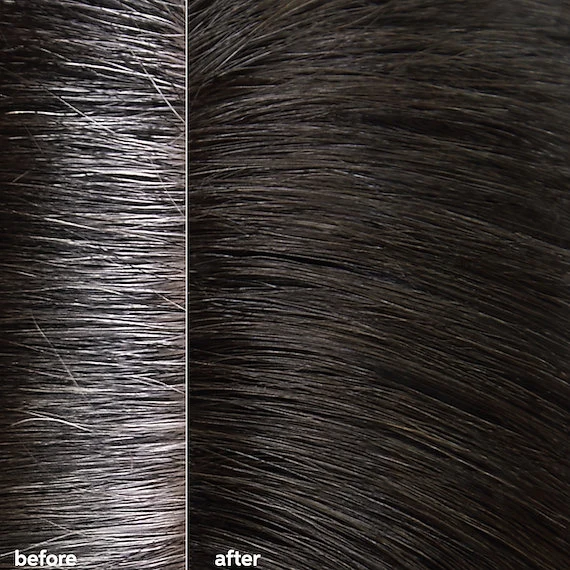 Grey hair before and after dyeing